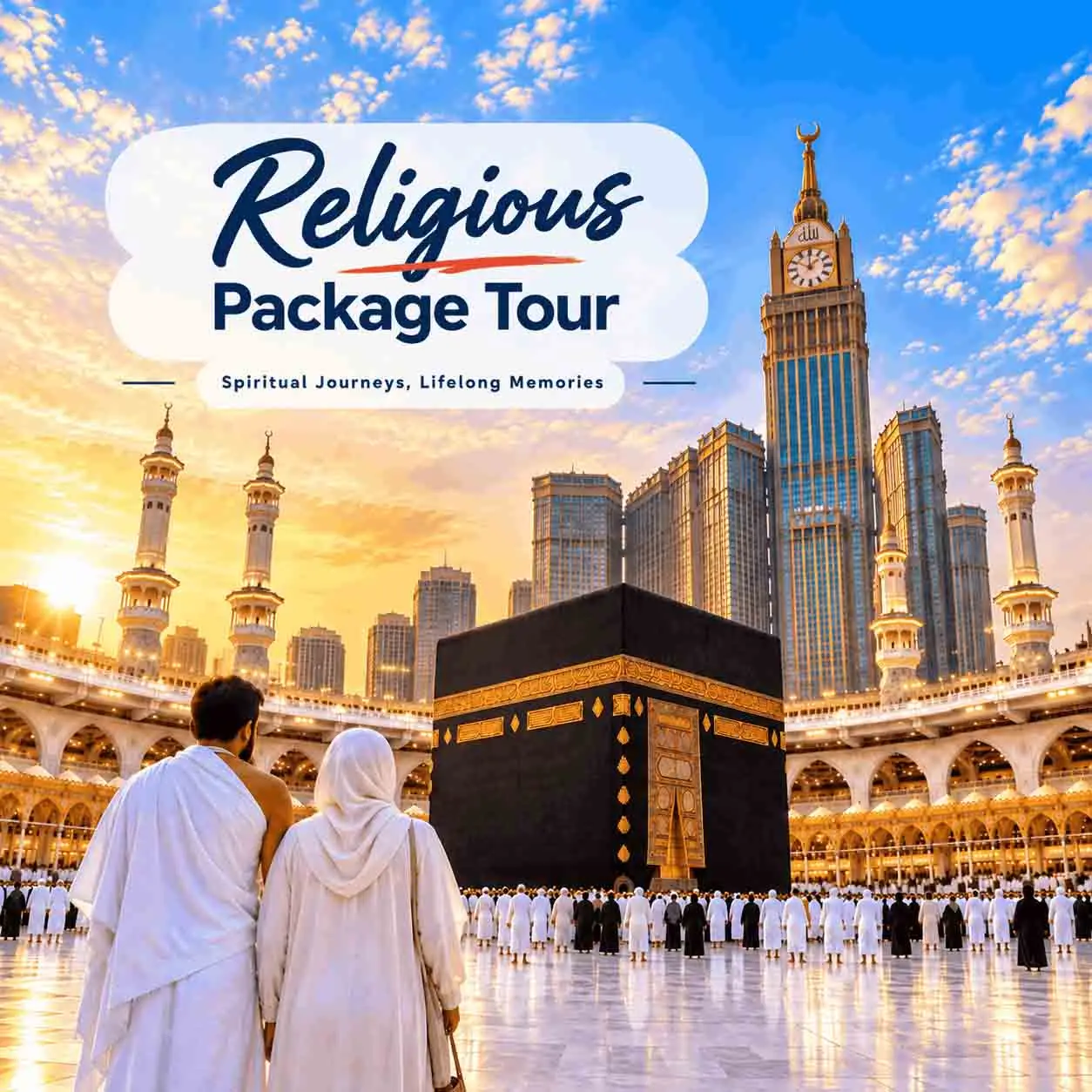 Kaaba at golden hour
